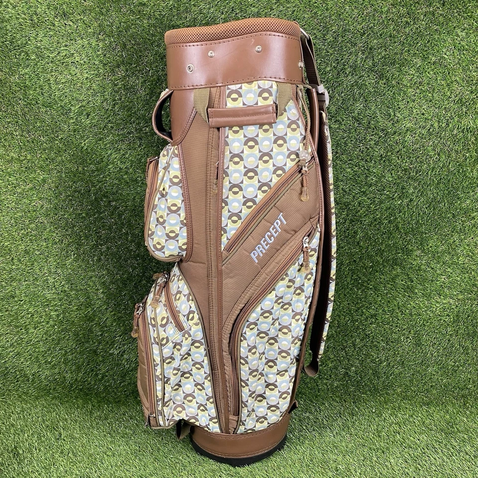 Сумка для гольфа дамская Precept коричневая тележка 5 направлений ⛳️ круги узоры - Изображение 2 из 4