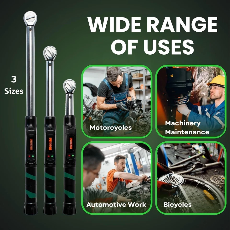 Digital Torque Wrench 1/2" Drive 25-250 ft-lb Precision Tool for Mechanics - Image 2 of 4