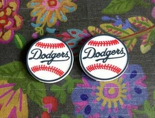 2 Piece NEW 1” Los Angeles L.A. Baseball Team Silicone Focal Beads DIY Pens +