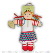 EvezBeadz Freia Ukrainian Girl Doll Eco Friendly Handmade Toy Made in Ukraine