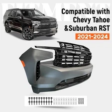 Front Bumper Cover Grille Assembly Kit For Chevy Tahoe&Suburban RST 2021-2024