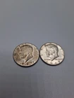 1967 Kennedy Half Dollar 40% Silver, Circulated Coin X2 Coins 22.3 Grams