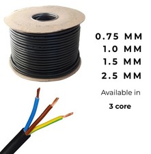 3Core TWIN AND EARTH CABLE LIGHTING ELECTRIC SOCKET WIRE WIRING 1mm 2mm 6mm 10mm
