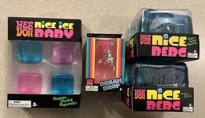 Nee-Doh Lot of 4   1 Pink Dream Drop, 2 Blue Nice-Berg, 1 Nice Ice Baby New