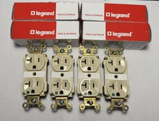 SET OF 6 Six . LEGRAND Ivory PlugTail Wall Outlet Duplex Receptacles 20A 125V