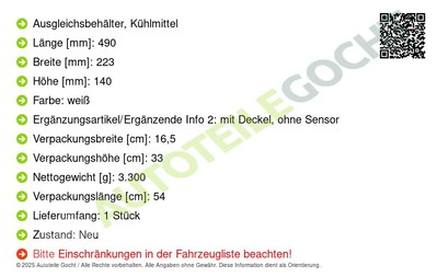 Ausgleichsbehälter Kühlwasserbehälter für Iveco P/Pa Mahle 1984 - 1993