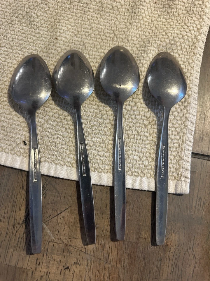 Northland Acero Inoxidable Corea Cita Patrón Floral 4 Cucharaditas 6.5" Foto 3 de 3