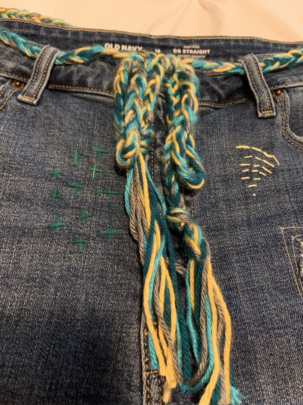 Upcycled Patchwork Old Navy High Rise Straight Si… - image 4