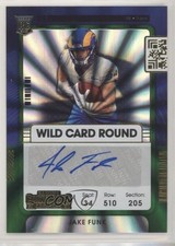 2021 Panini Contenders Rookie Ticket Wild Card Round Jake Funk #252 Auto 01sb. rookie card picture