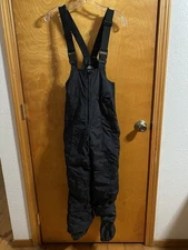 BLACK SKI BIB OVERALLS SNOWSUIT SIZE 14 SPORT ESSENTIALS SNOWBOARD PANTS