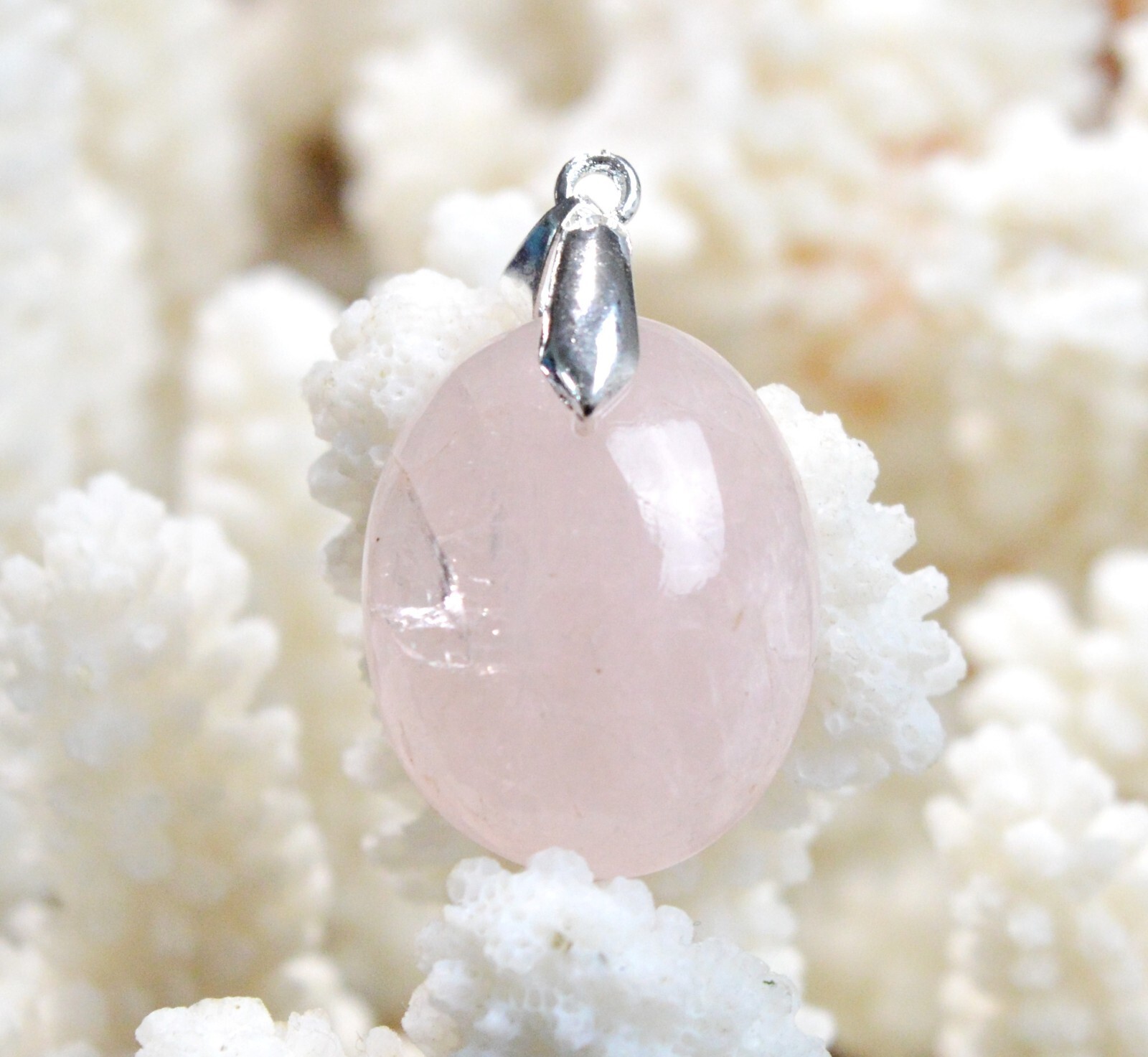 Pendentif en morganite naturelle, cabochon de 38 carats du Pakistan, cadeau unique