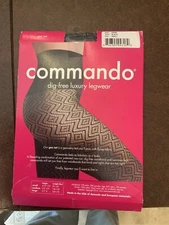 Commando Women's Geo Nat Dig Free Luxury Leg Wear Black Small  NIP