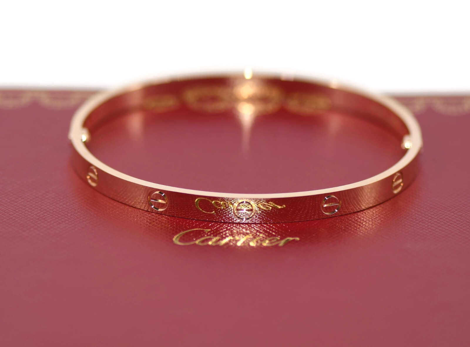 Cartier 18K Rose Gold Love Bracelet Size 21 Classic Luxury Jewelry