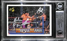 Haku & Demolition Smash Ax Signed 1990 Classic WWF Wrestlemania Card 143 BAS COA