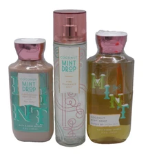 Bath & Body Works COCONUT MINT DROP BODY MIST SHOWER GEL LOTION (3 PACK) SEALED 