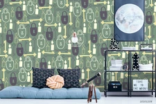 3D Lock Key Seamless Wallpaper Wall Mural Removable Self-adhesive Sticker567