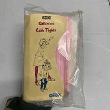 Vintage Orlon Cable Tights Children  s Girls Size Small 4-6x Pink Made In USA NOS