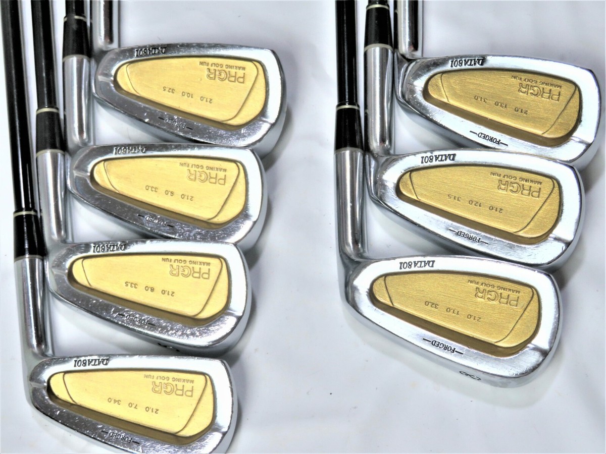 Gold PRGR DATA801 7pc S-FLEX IRONS SET GOLF JP Limited NWO