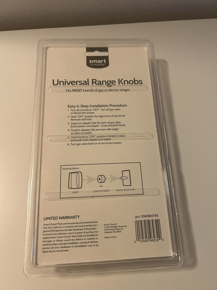 Smart Choice Universal Gas and Electric Range Stainless Steel Knobs Kit