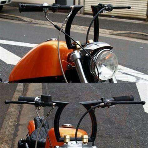 Drag 1" Z Bars Ape Hanger Motorcycle Handlebars For Harley Honda Chopper Bobber - Picture 6 of 12