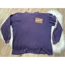 Vintage ARTEX Men's XL Long Sleeve MICHIGAN Purple Shirt JOSTENS Combed Cotton