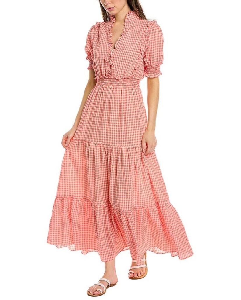 Max Studio $148 Peasant Smocked Waist Tiered Maxi… - image 1