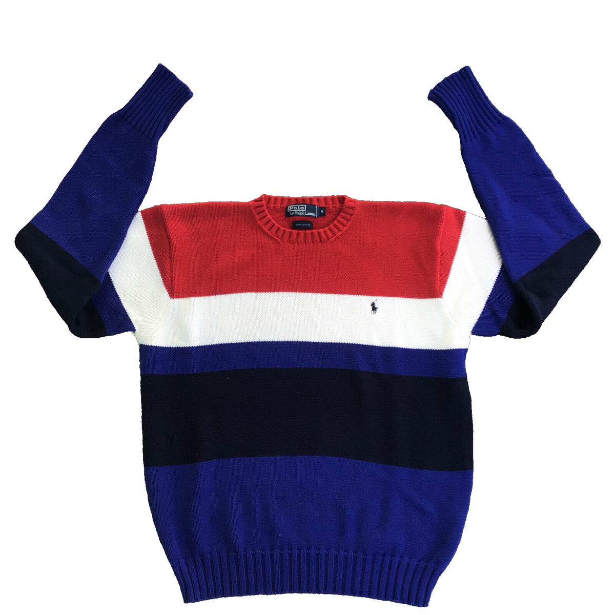 あ*も様 Ralph Lauren 赤とネイビー ストライプ ニットセーター X あ*も様 Ralph Lauren 赤とネイビー ストライプ ニットセーター X 楽天