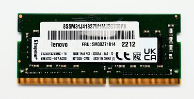 Kingston 16GB DDR4 3200 MHz 1Rx8 SoDimm Laptop RAM 9995700 Lenovo