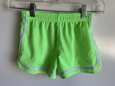 JUSTICE Girls Bright Neon Green Mesh Athletic Shorts Size 8  EUC