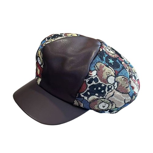 Retro Baseball Cap PU Cotton Duckbill Cap Casual Hip Hop Vintage Hat - Picture 5 of 9