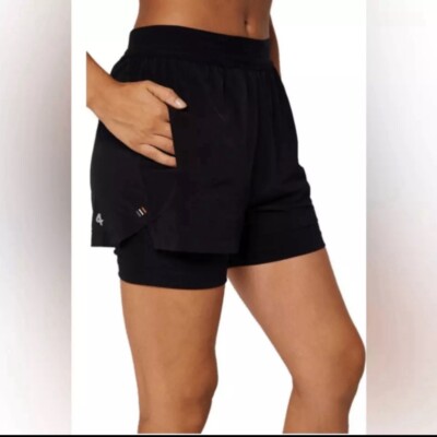 FourLaps Command Lined Compression Shorts Black Women's Size Large Athletic NWT