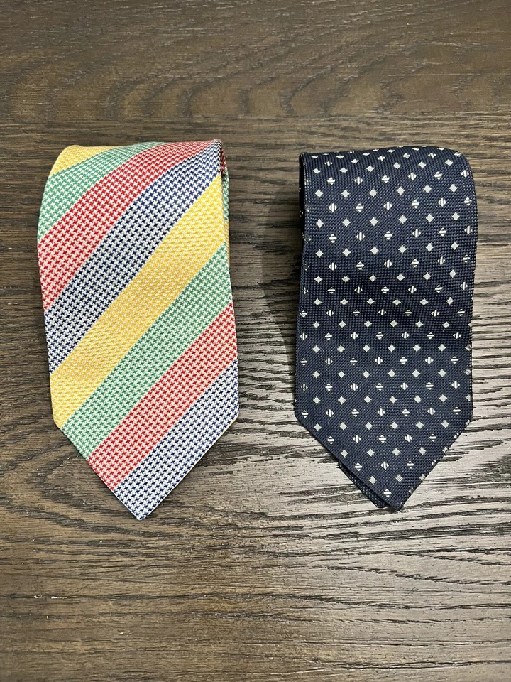 Lote de 2 corbatas Bullock & Jones Designer 109% seda hechas a mano en Inglaterra usadas en excelente estado Foto 2 de 4