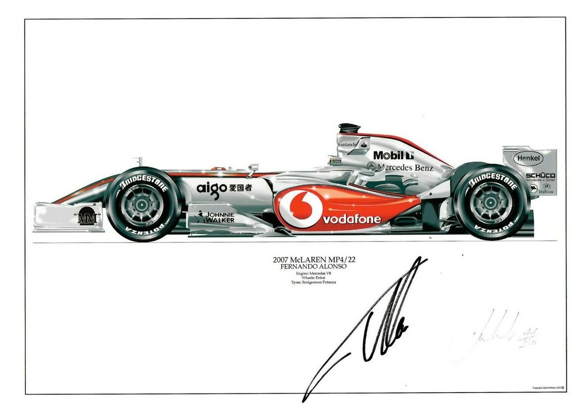 Fernando Alonso 直筆サイン McLaren Honda ポスター Fernando Alonso Signed Pre Printed Autograph A4 Photo Gift