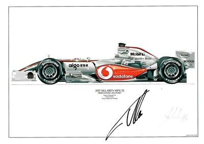 2005 Ｆ．アロンソ ルノー R25 直筆サイン入フォト Fernando Alonso signed 2005 Renault R25 Limited Edition Art