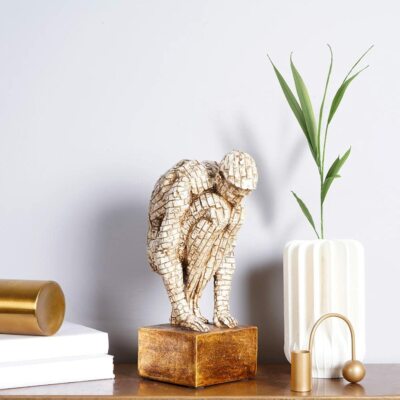 Surreal Bricked Man Table Accent Cream 19 cm x 19 cm x 31.4 cm 1 Piece 450 Gram