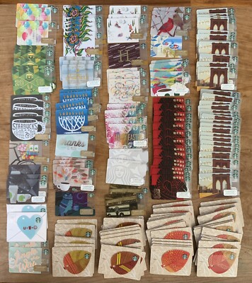 rare starbucks gift cards Rare Collectible Starbucks Gift Card Lot of 163 (Set #26)