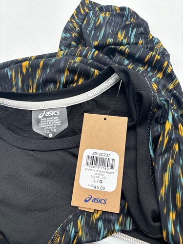 ASICS Women's PR Lyte Run Short Sleeve Top, Night Shade/ Sage Print, L - Picture 7 of 11