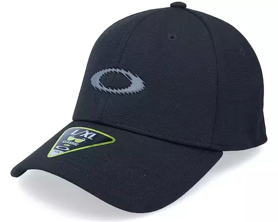 Oakley Mens Static Icon Hat Baseball Golf Flexfit Cap Blackout