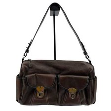 Maxx New York Brown Classic Leather Shoulder Bag | Silver Hardware