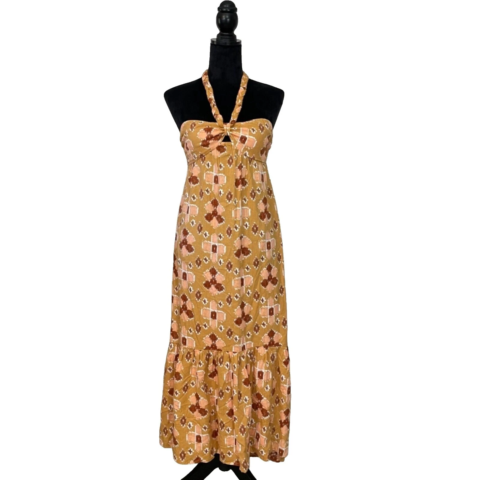 Linen Long Casual Geometric Dresses for Women