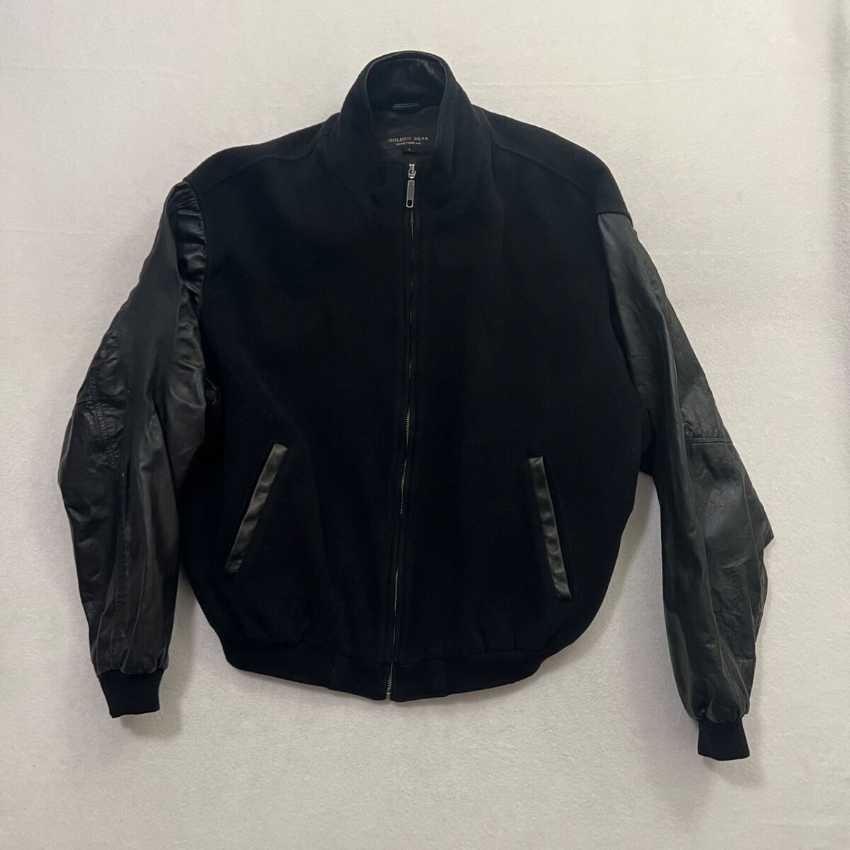 VTG Golden Bear Sportswear Wool Leather Sleeves Bomber VTG Golden Bear Sportswear Wool Leather Sleeves Bomber