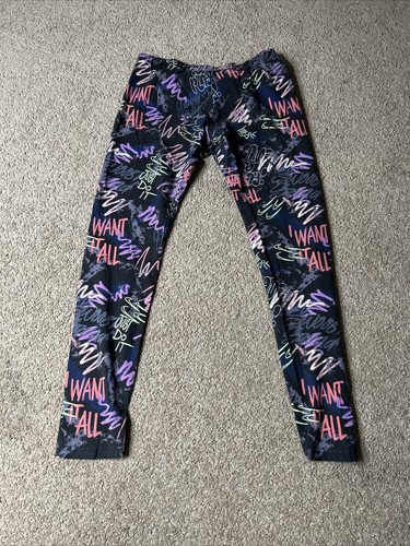 Nike sz L Girl's FAVORITE Print LEGGINGS 890277 010 Black / Pink - Picture 5 of 5