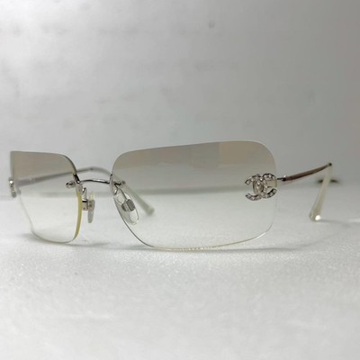 CHANEL サングラス リムレス 4017-d グレー ストーン ココマーク CHANEL Rimless Sunglasses 4017-D Gray Gradient Rhinestone