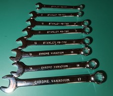 NEW - (Set of 8) STANLEY Combination Spanners Chrome Vanadium Steel Garage