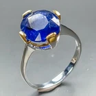 Handmade 5 ct+ Blue Sapphire Ring 925 Sterling Silver Size 7 /R468556