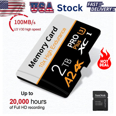 High Speed  Memory Card 1tb 2tb Micro Sd Card Class 10 Xc Tf Card Adapter