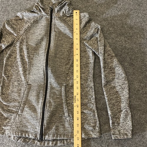 AVIA Athletic Jacket Full Zip Womens Small 4/6 Geometric Gray Run Jog Yoga Gym - Picture 3 of 12