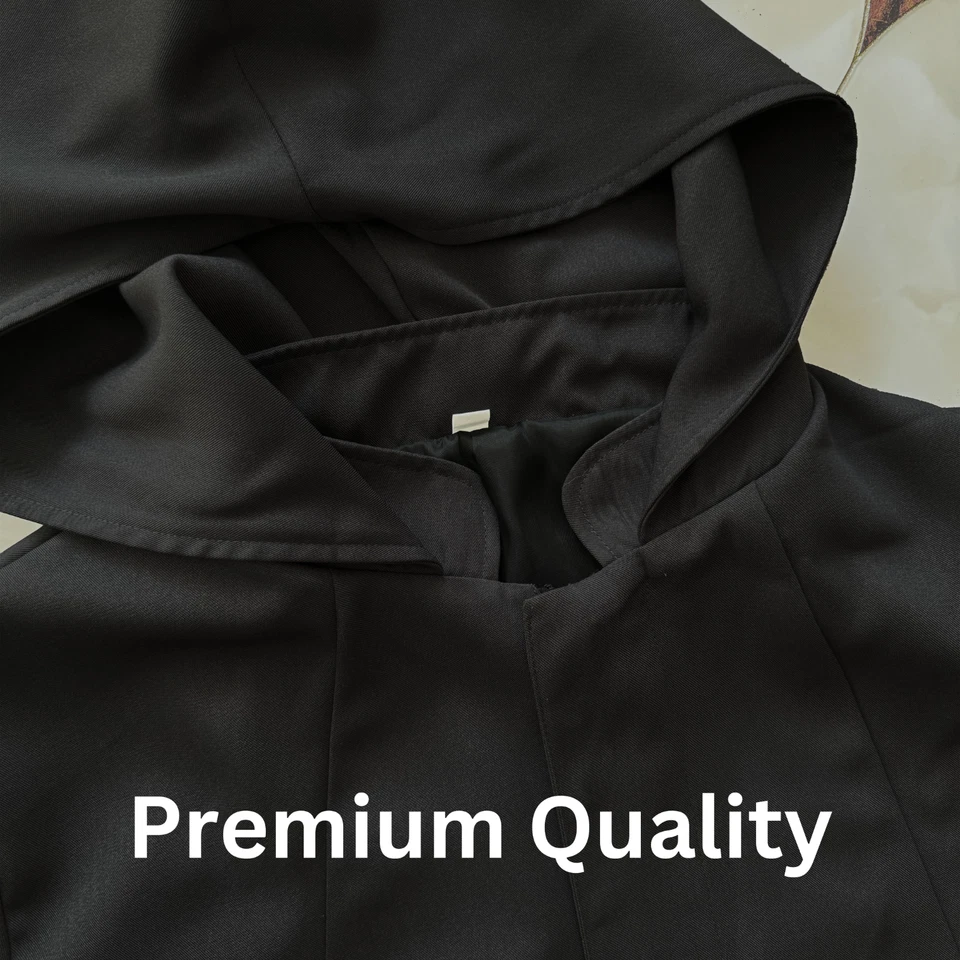 Disfraz de Front Man Capa Gris Oscuro con Máscara y Guantes de Cuero PU Foto 2 de 4