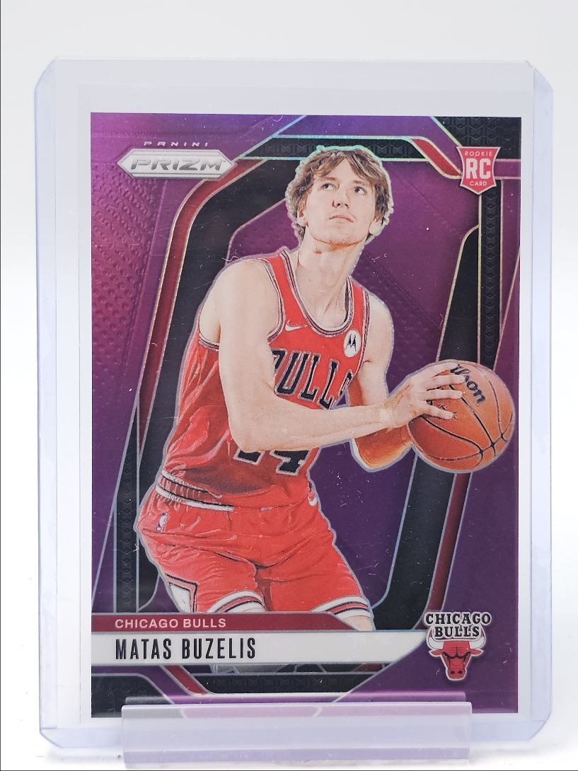 MATAS BUZELIS 2024-25 PANINI PRIZM ROOKIE PURPLE BULLS #252 RC /99 Q4247