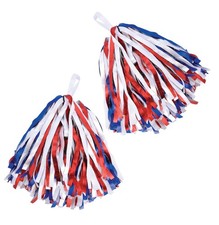 Pom Poms Red White Blue Cheerleader Costume Accessory
